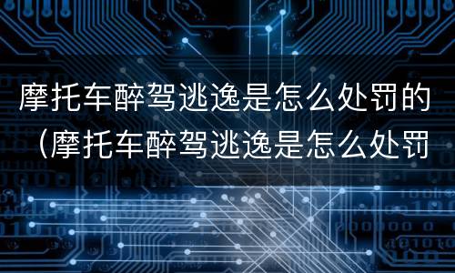 摩托车醉驾逃逸是怎么处罚的（摩托车醉驾逃逸是怎么处罚的呀）