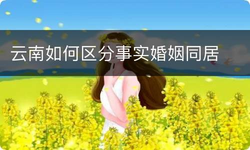 云南如何区分事实婚姻同居