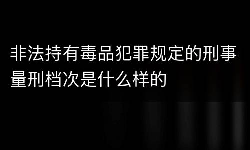 非法持有毒品犯罪规定的刑事量刑档次是什么样的