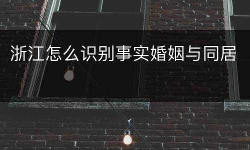 浙江怎么识别事实婚姻与同居