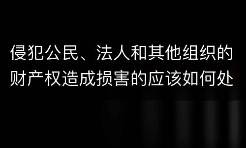 侵犯公民、法人和其他组织的财产权造成损害的应该如何处理