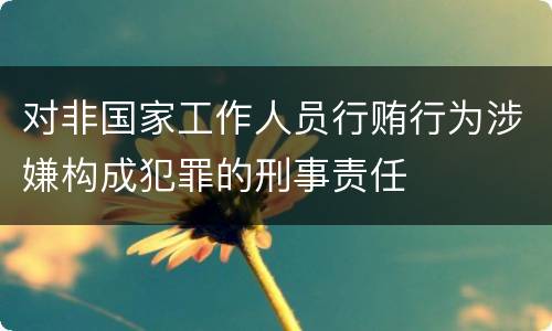 对非国家工作人员行贿行为涉嫌构成犯罪的刑事责任