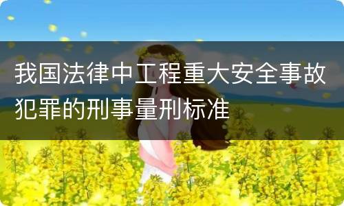 我国法律中工程重大安全事故犯罪的刑事量刑标准