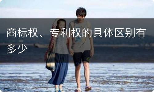 商标权、专利权的具体区别有多少