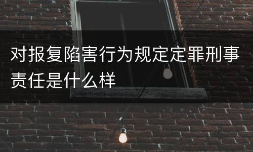 对报复陷害行为规定定罪刑事责任是什么样