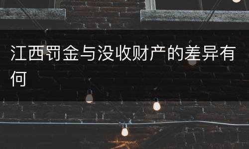 江西罚金与没收财产的差异有何