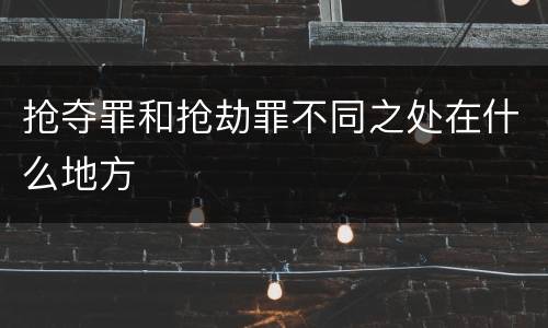 抢夺罪和抢劫罪不同之处在什么地方