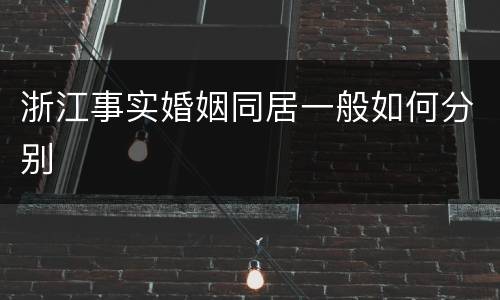 浙江事实婚姻同居一般如何分别