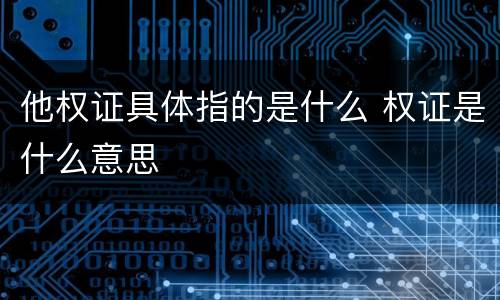 他权证具体指的是什么 权证是什么意思