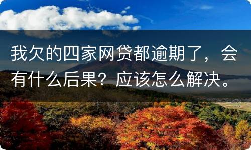 我欠的四家网贷都逾期了，会有什么后果？应该怎么解决。急