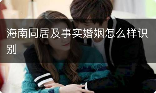 海南同居及事实婚姻怎么样识别
