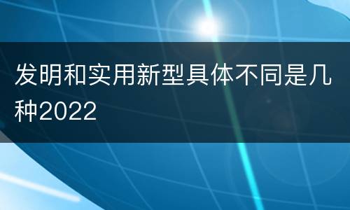 发明和实用新型具体不同是几种2022