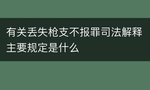 有关丢失枪支不报罪司法解释主要规定是什么