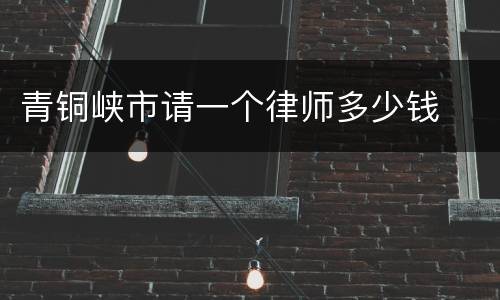 青铜峡市请一个律师多少钱