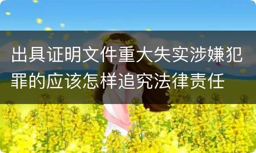 出具证明文件重大失实涉嫌犯罪的应该怎样追究法律责任