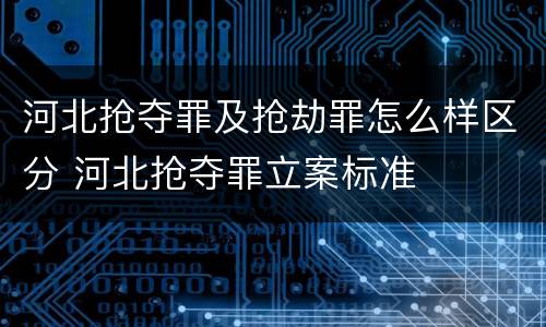 河北抢夺罪及抢劫罪怎么样区分 河北抢夺罪立案标准