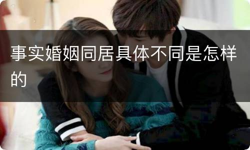 事实婚姻同居具体不同是怎样的