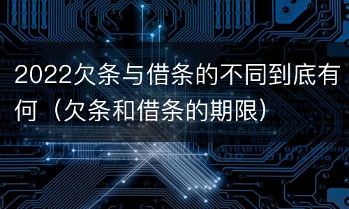 2022欠条与借条的不同到底有何（欠条和借条的期限）
