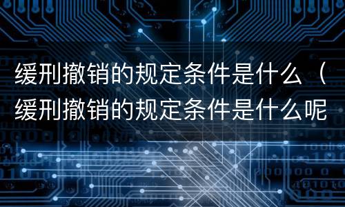 缓刑撤销的规定条件是什么（缓刑撤销的规定条件是什么呢）