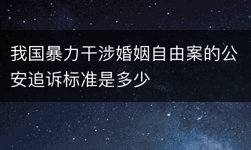 我国暴力干涉婚姻自由案的公安追诉标准是多少