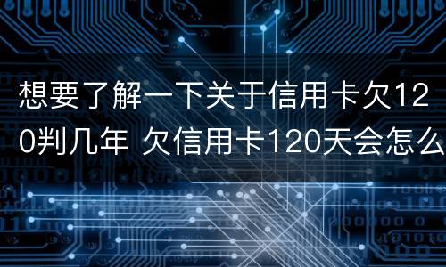想要了解一下关于信用卡欠120判几年 欠信用卡120天会怎么样