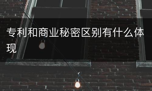 专利和商业秘密区别有什么体现