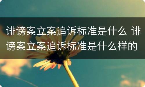 诽谤案立案追诉标准是什么 诽谤案立案追诉标准是什么样的