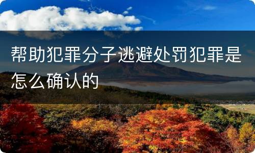 帮助犯罪分子逃避处罚犯罪是怎么确认的