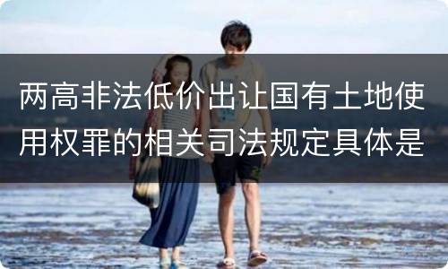 两高非法低价出让国有土地使用权罪的相关司法规定具体是什么内容