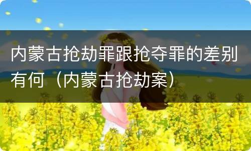 内蒙古抢劫罪跟抢夺罪的差别有何（内蒙古抢劫案）