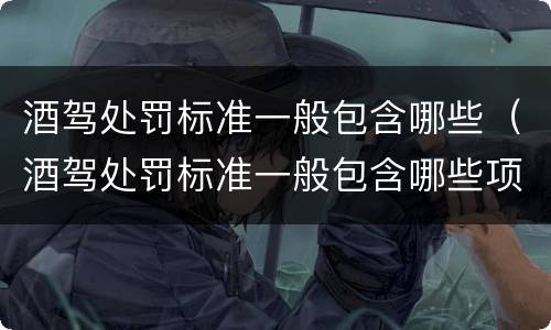 酒驾处罚标准一般包含哪些（酒驾处罚标准一般包含哪些项目）