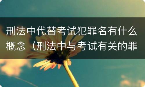刑法中代替考试犯罪名有什么概念（刑法中与考试有关的罪名）