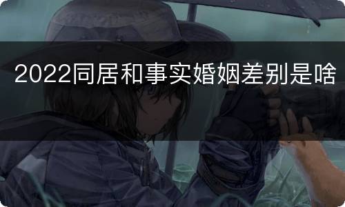2022同居和事实婚姻差别是啥