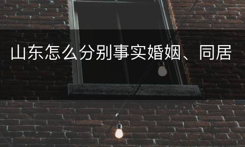山东怎么分别事实婚姻、同居