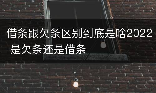 借条跟欠条区别到底是啥2022 是欠条还是借条