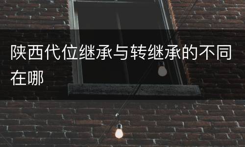 陕西代位继承与转继承的不同在哪