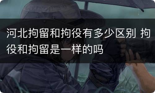 河北拘留和拘役有多少区别 拘役和拘留是一样的吗