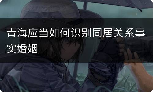 青海应当如何识别同居关系事实婚姻