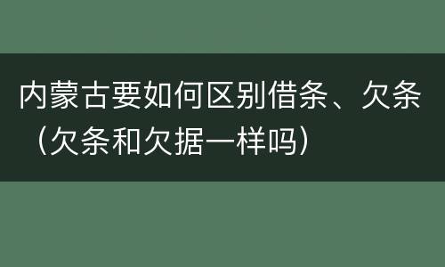内蒙古要如何区别借条、欠条（欠条和欠据一样吗）