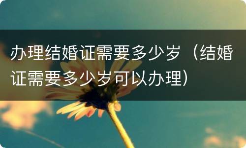 办理结婚证需要多少岁（结婚证需要多少岁可以办理）