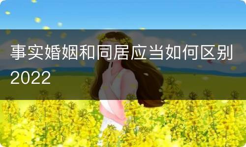 事实婚姻和同居应当如何区别2022