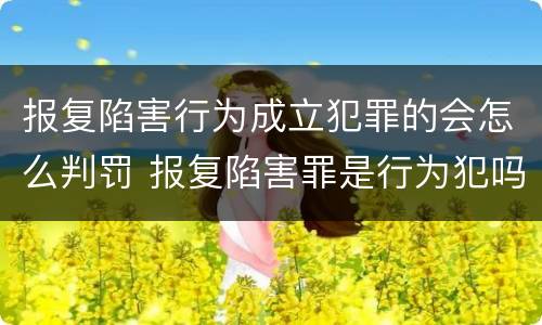 报复陷害行为成立犯罪的会怎么判罚 报复陷害罪是行为犯吗