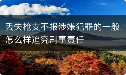 丢失枪支不报涉嫌犯罪的一般怎么样追究刑事责任