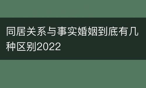 同居关系与事实婚姻到底有几种区别2022