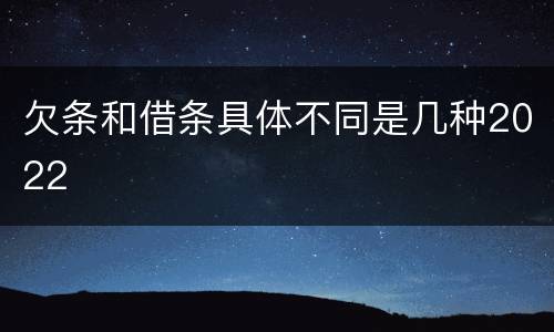 欠条和借条具体不同是几种2022