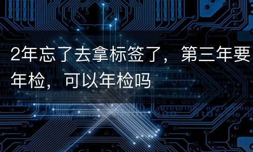 2年忘了去拿标签了，第三年要年检，可以年检吗
