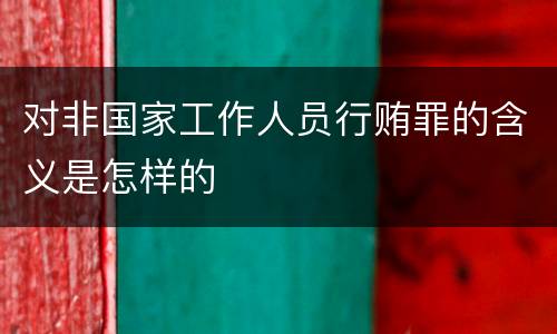 对非国家工作人员行贿罪的含义是怎样的