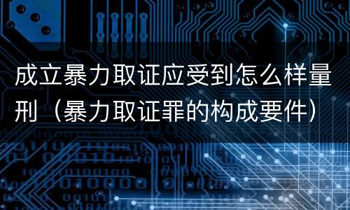 成立暴力取证应受到怎么样量刑（暴力取证罪的构成要件）