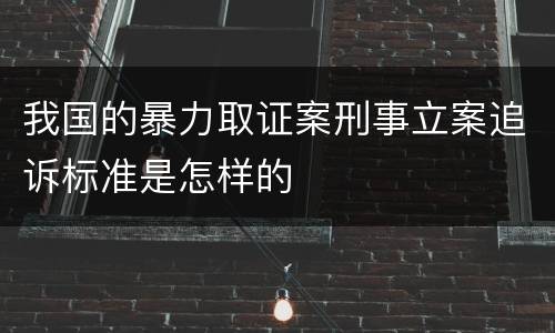 我国的暴力取证案刑事立案追诉标准是怎样的