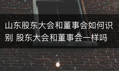 山东股东大会和董事会如何识别 股东大会和董事会一样吗